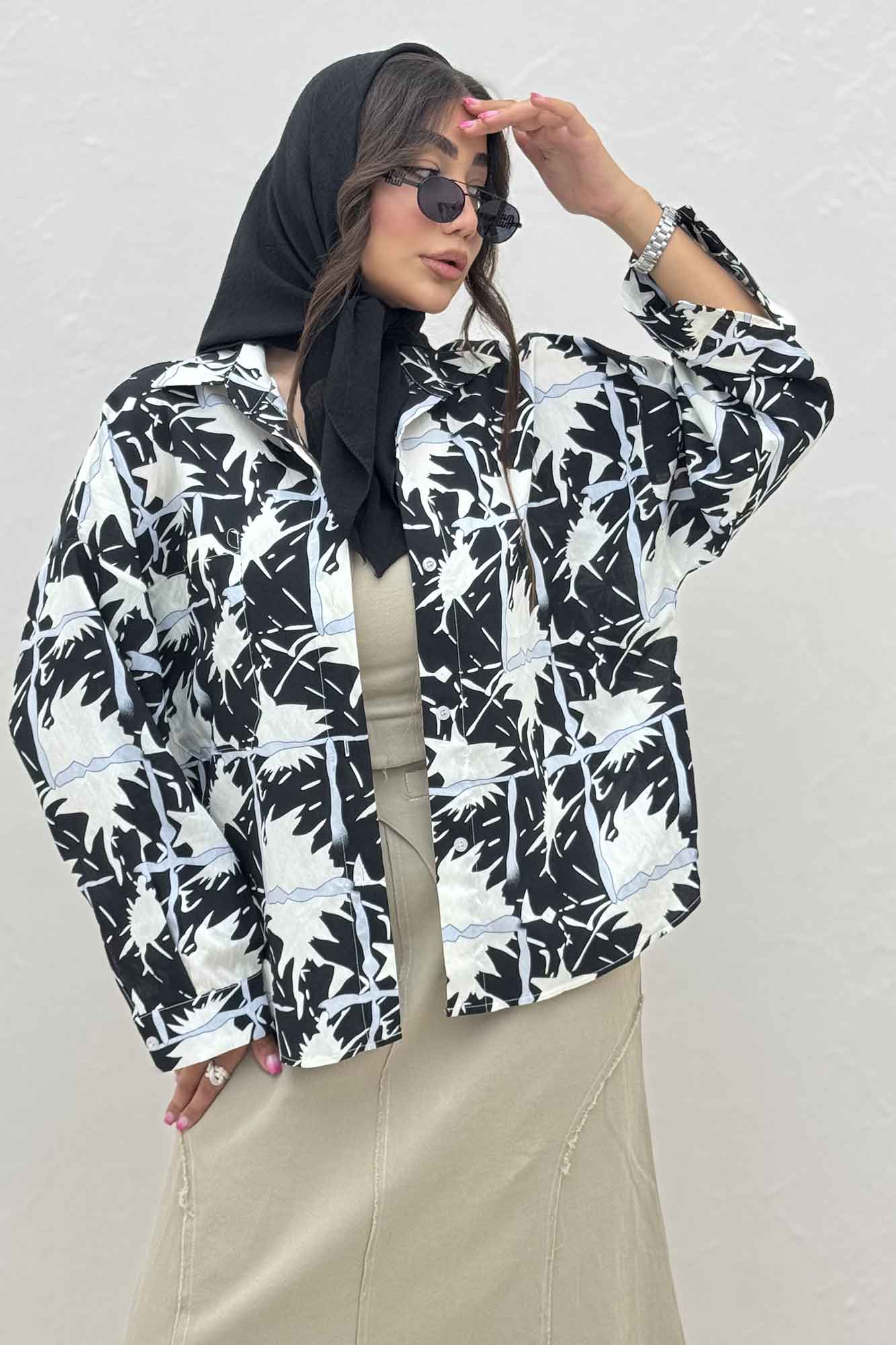 شومیز مانتویی پری طرحدار تک پیله