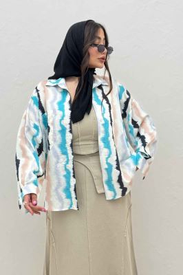 شومیز مانتویی پری طرحدار تک پیله