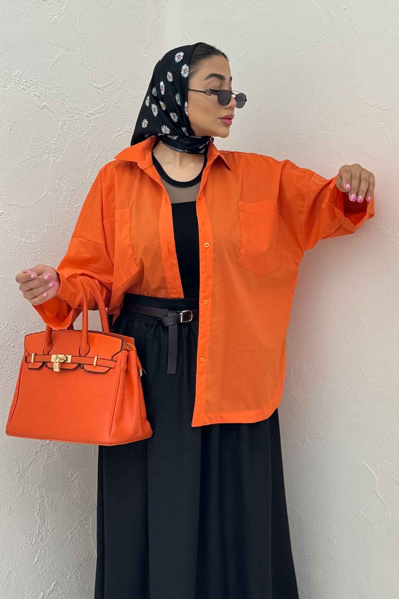 مانتو پری ساده بغل هلال دو جیب