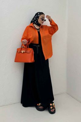 مانتو پری ساده بغل هلال دو جیب