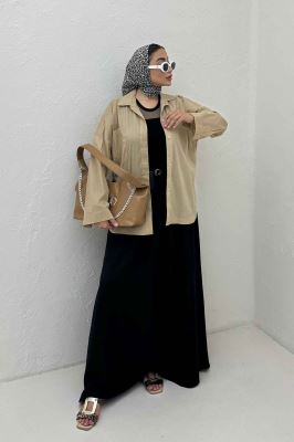 مانتو پری ساده بغل هلال دو جیب