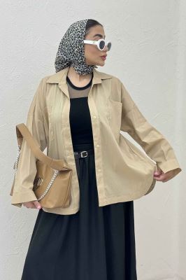 مانتو پری ساده بغل هلال دو جیب