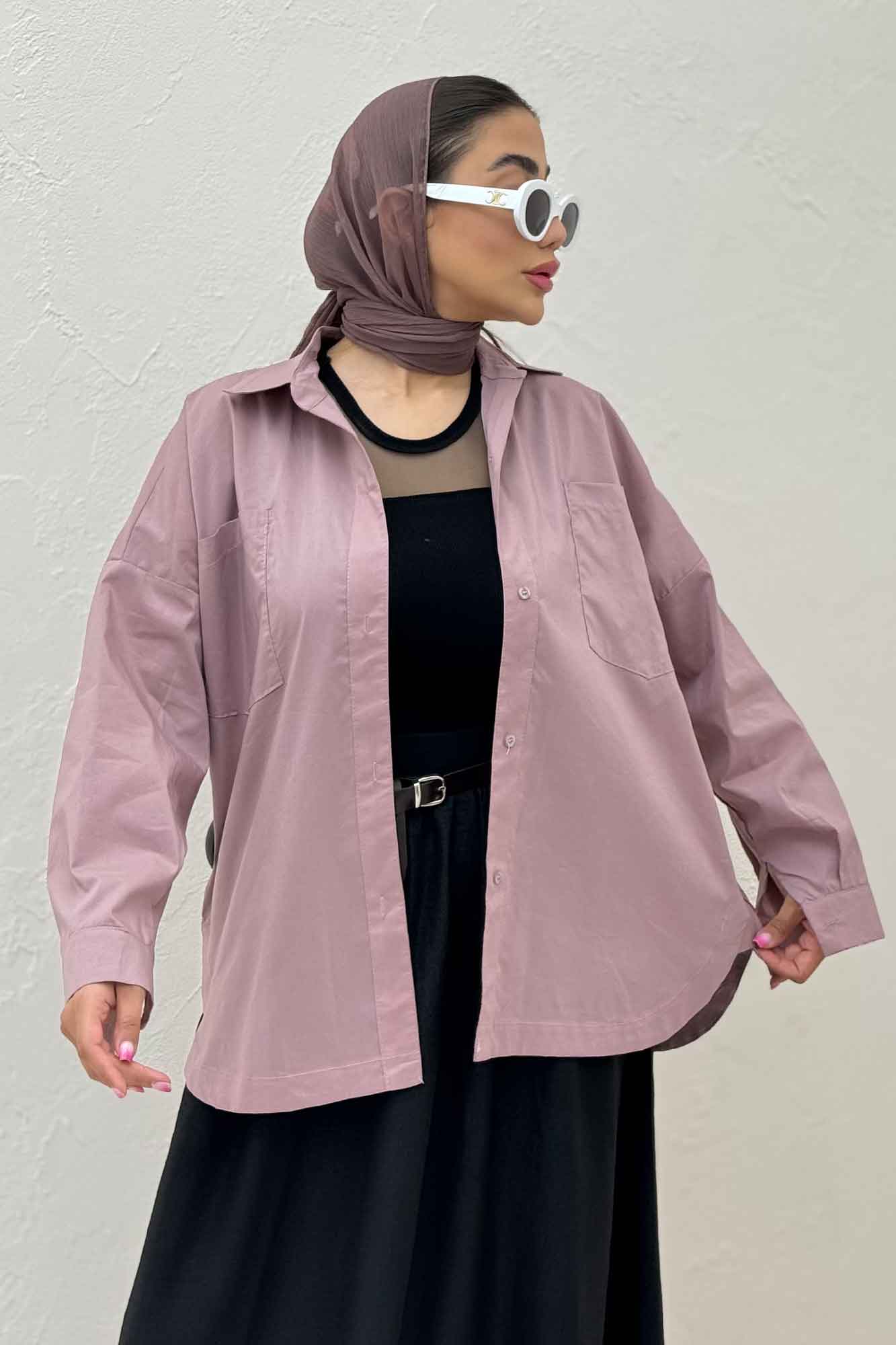 مانتو پری ساده بغل هلال دو جیب