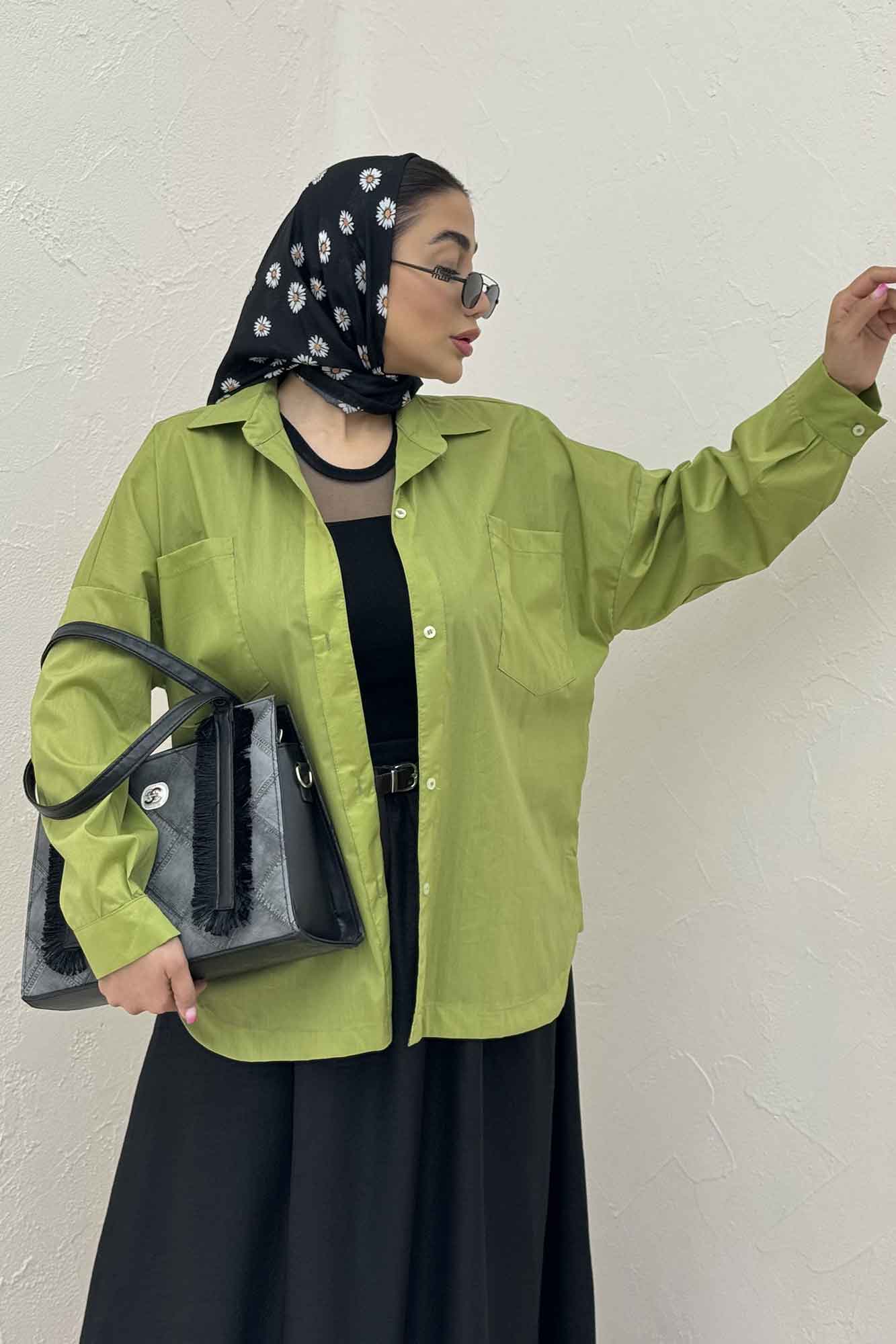 مانتو پری ساده بغل هلال دو جیب