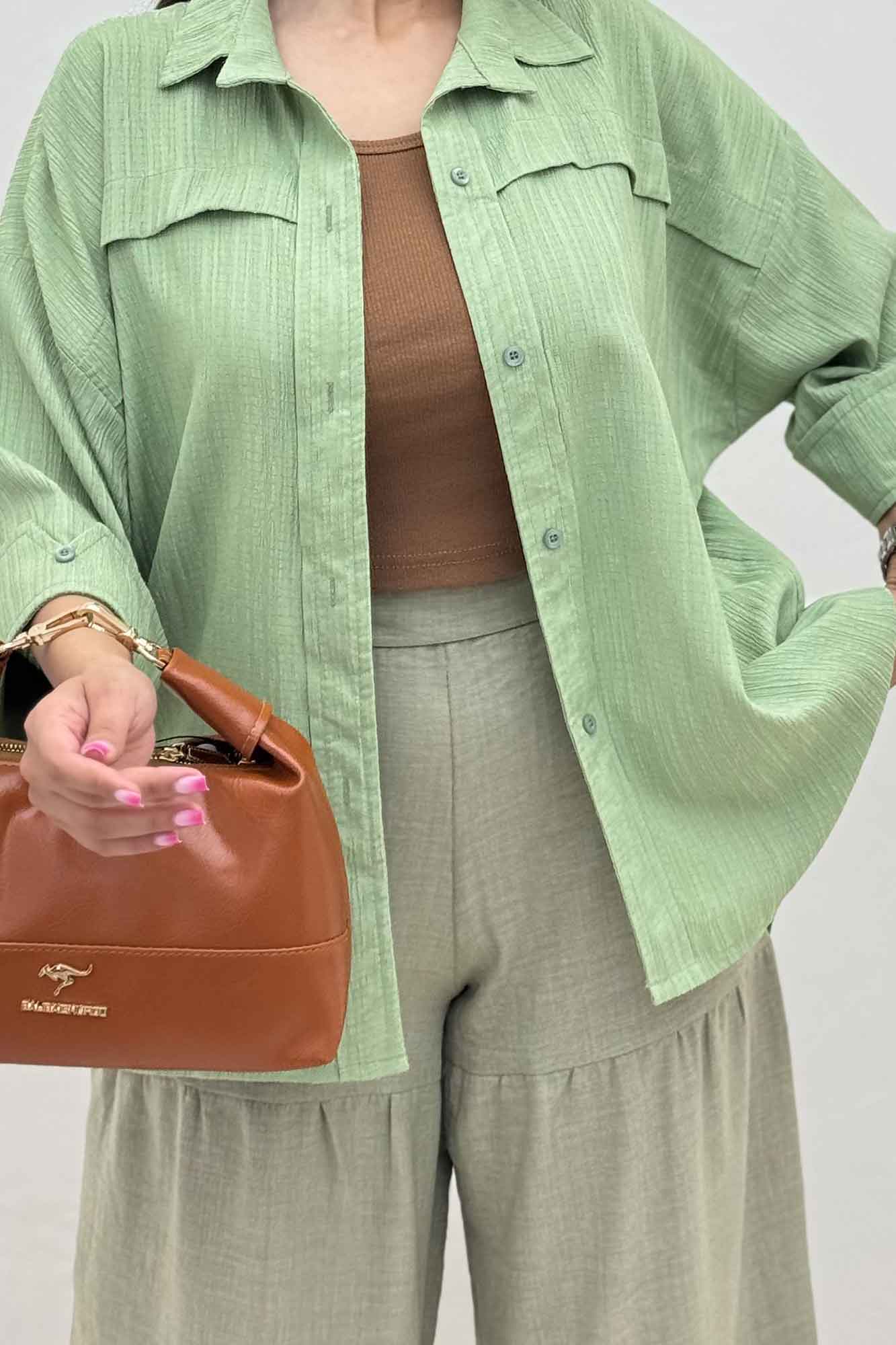 مانتو کریشه یراقدار مچ پاکتی 