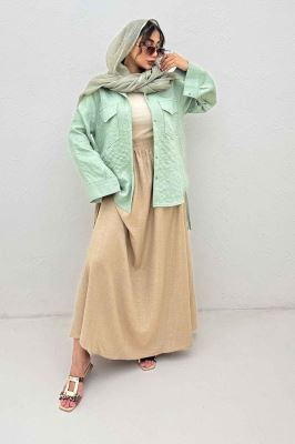 مانتو دو جیب parry راه راه بغل بند