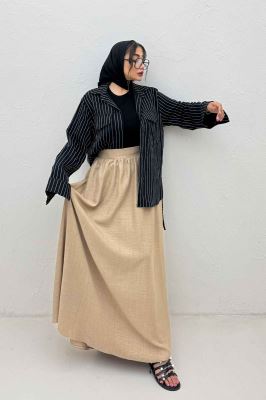 مانتو دو جیب parry راه راه بغل بند