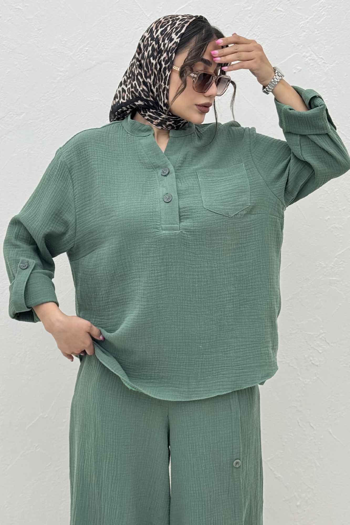 ست بلوز و شلوار دبل فیس آرسین