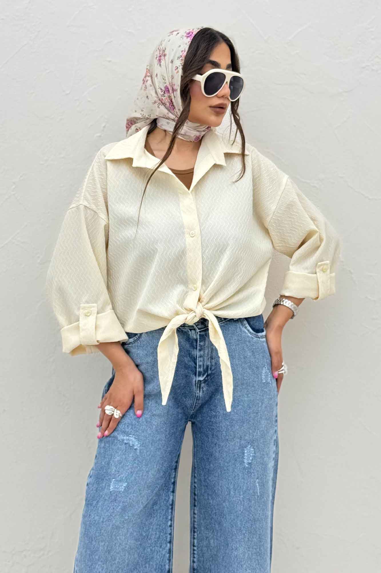 شومیز گره ای پفکی تیلو