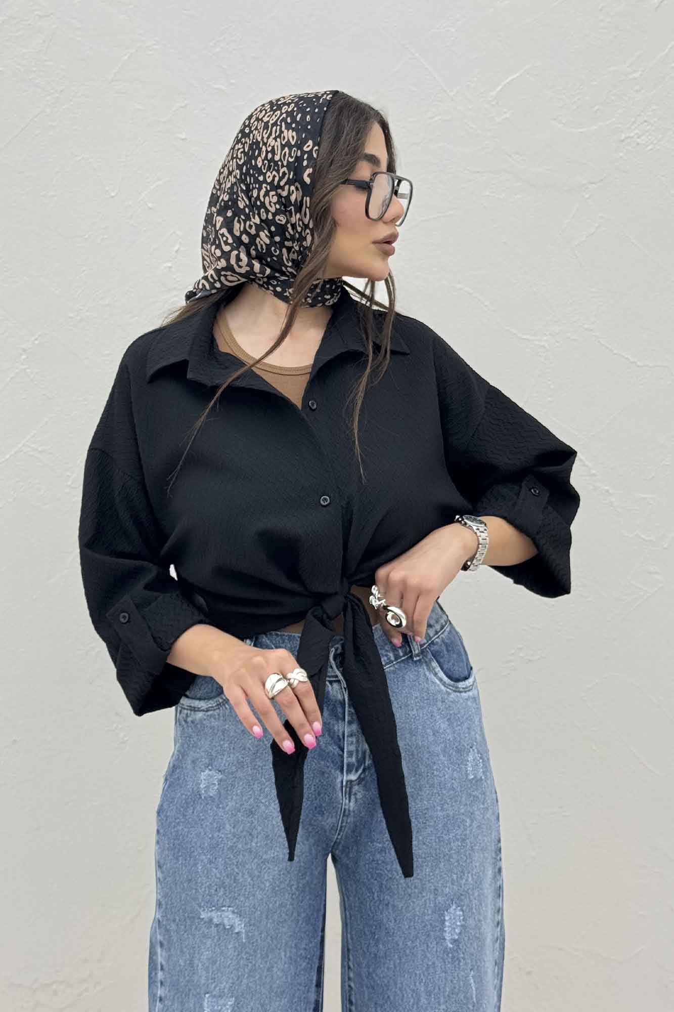 شومیز گره ای پفکی تیلو