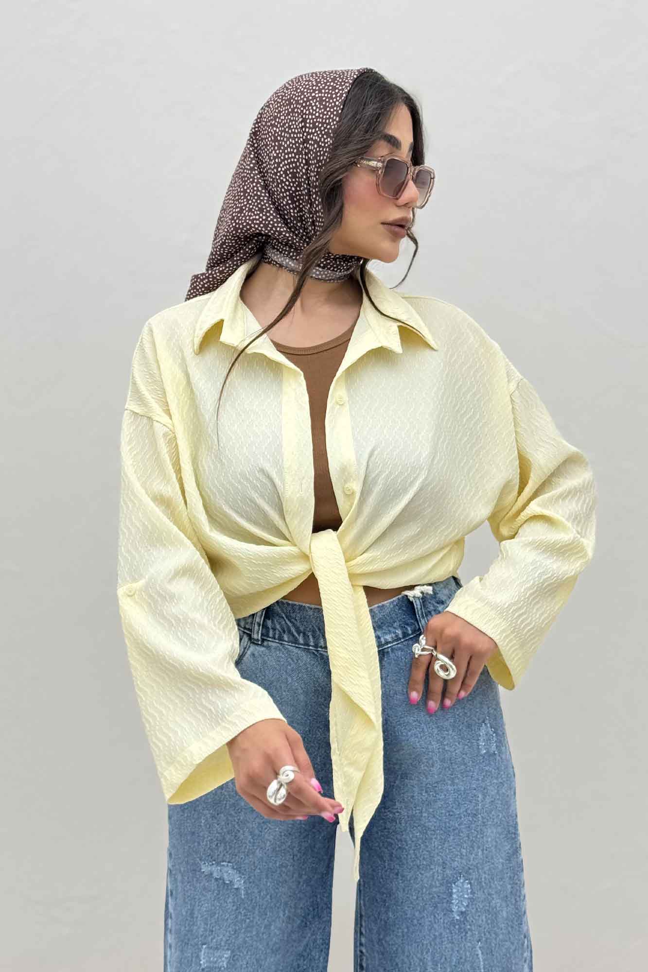 شومیز گره ای پفکی تیلو