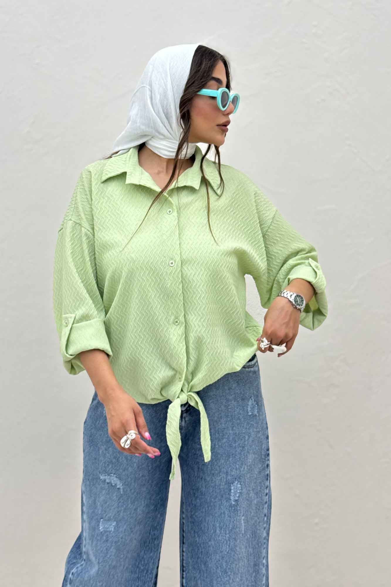 شومیز گره ای پفکی تیلو