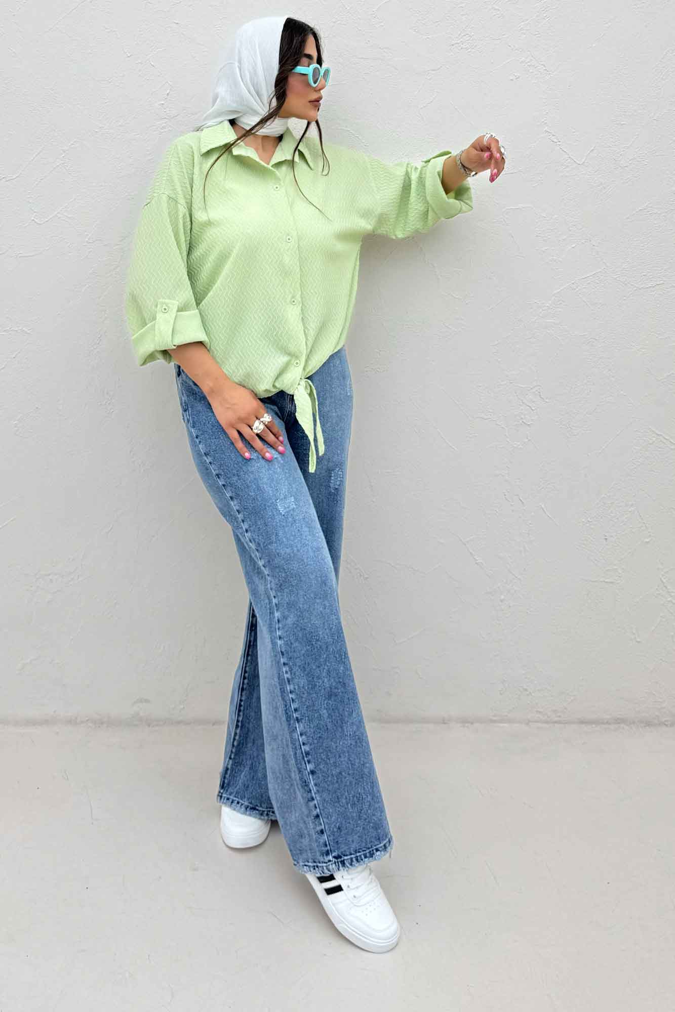 شومیز گره ای پفکی تیلو