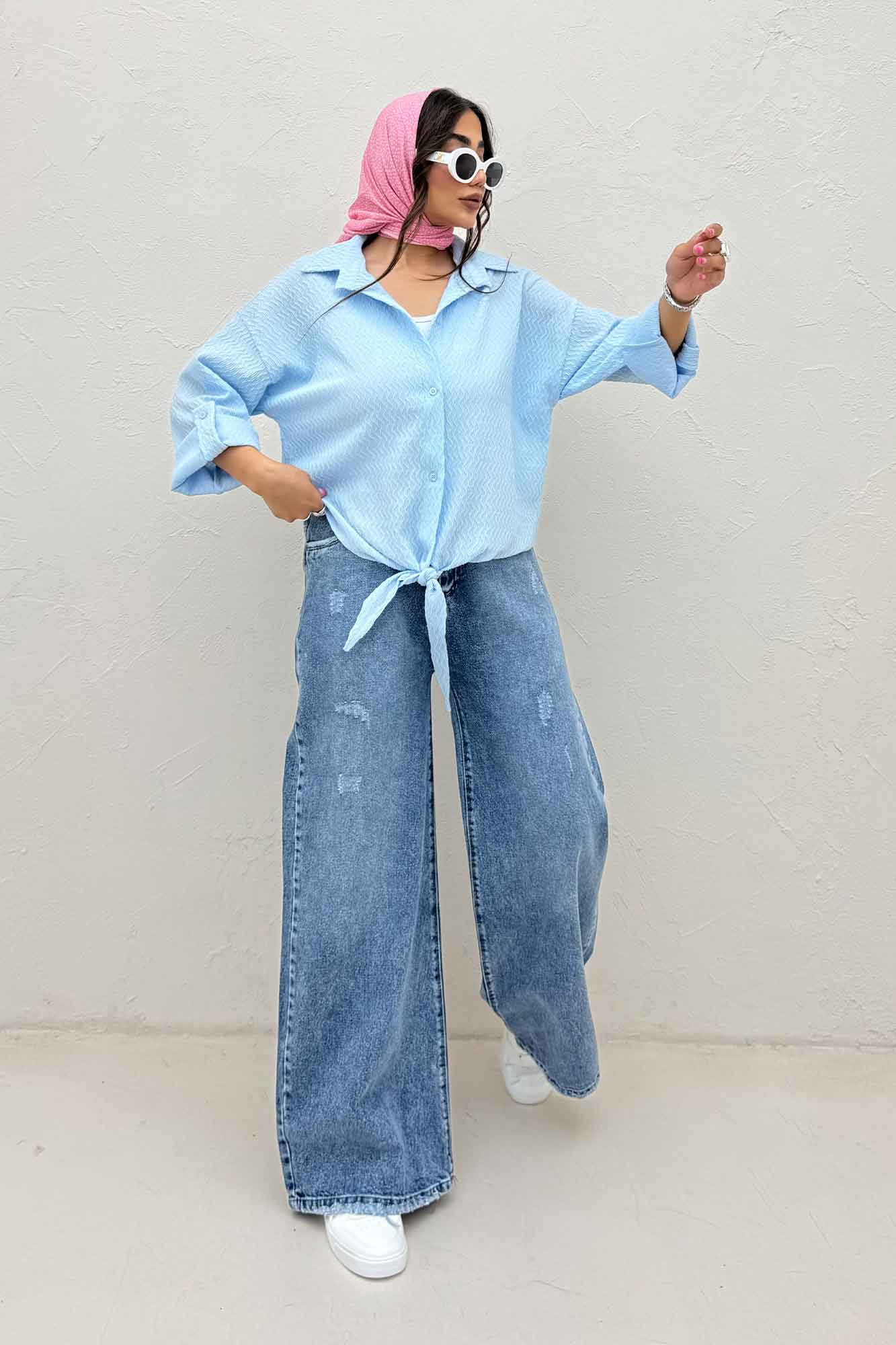 شومیز گره ای پفکی تیلو