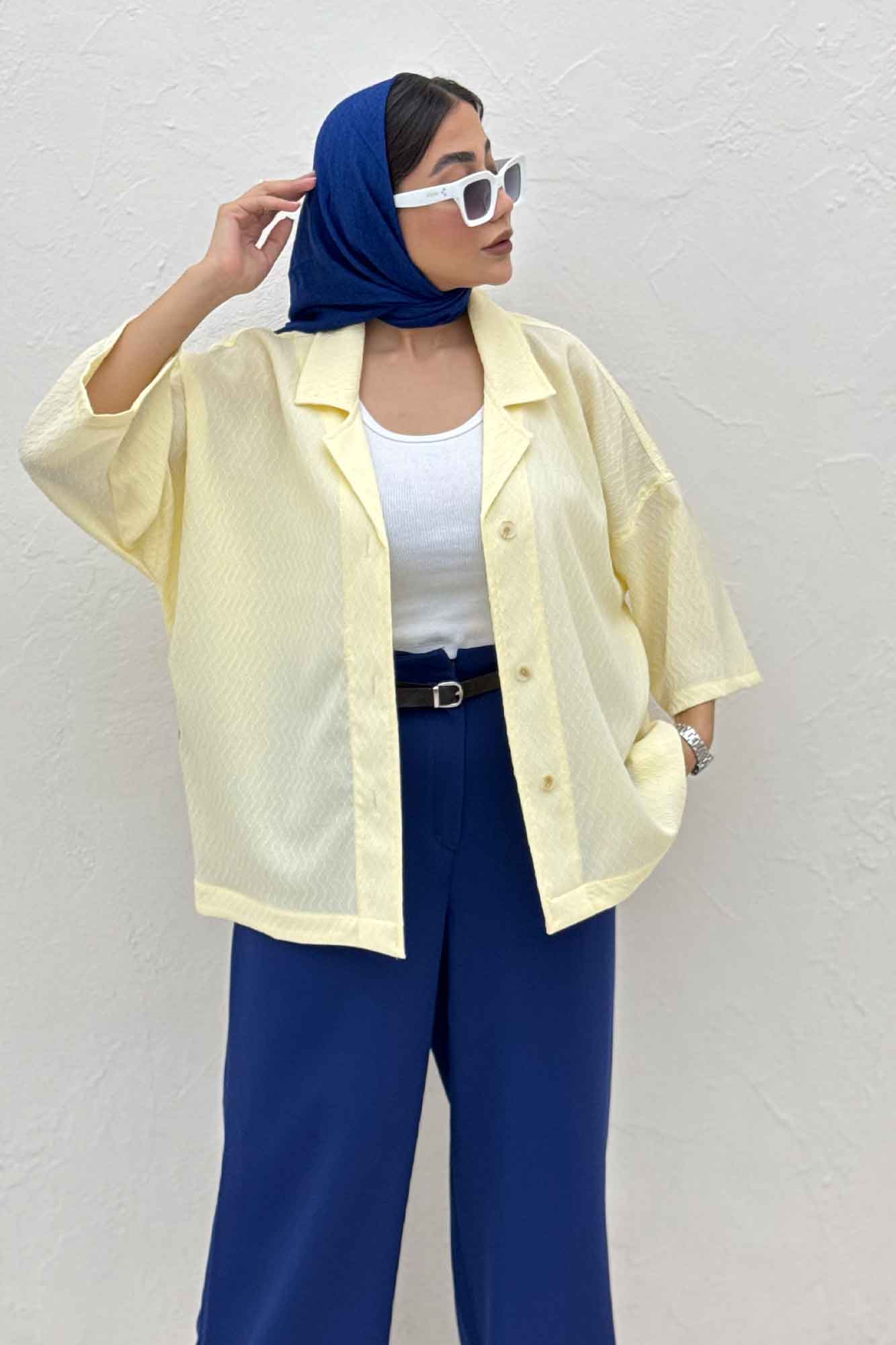 مانتو یقه شکاری آستین سه رب فالین