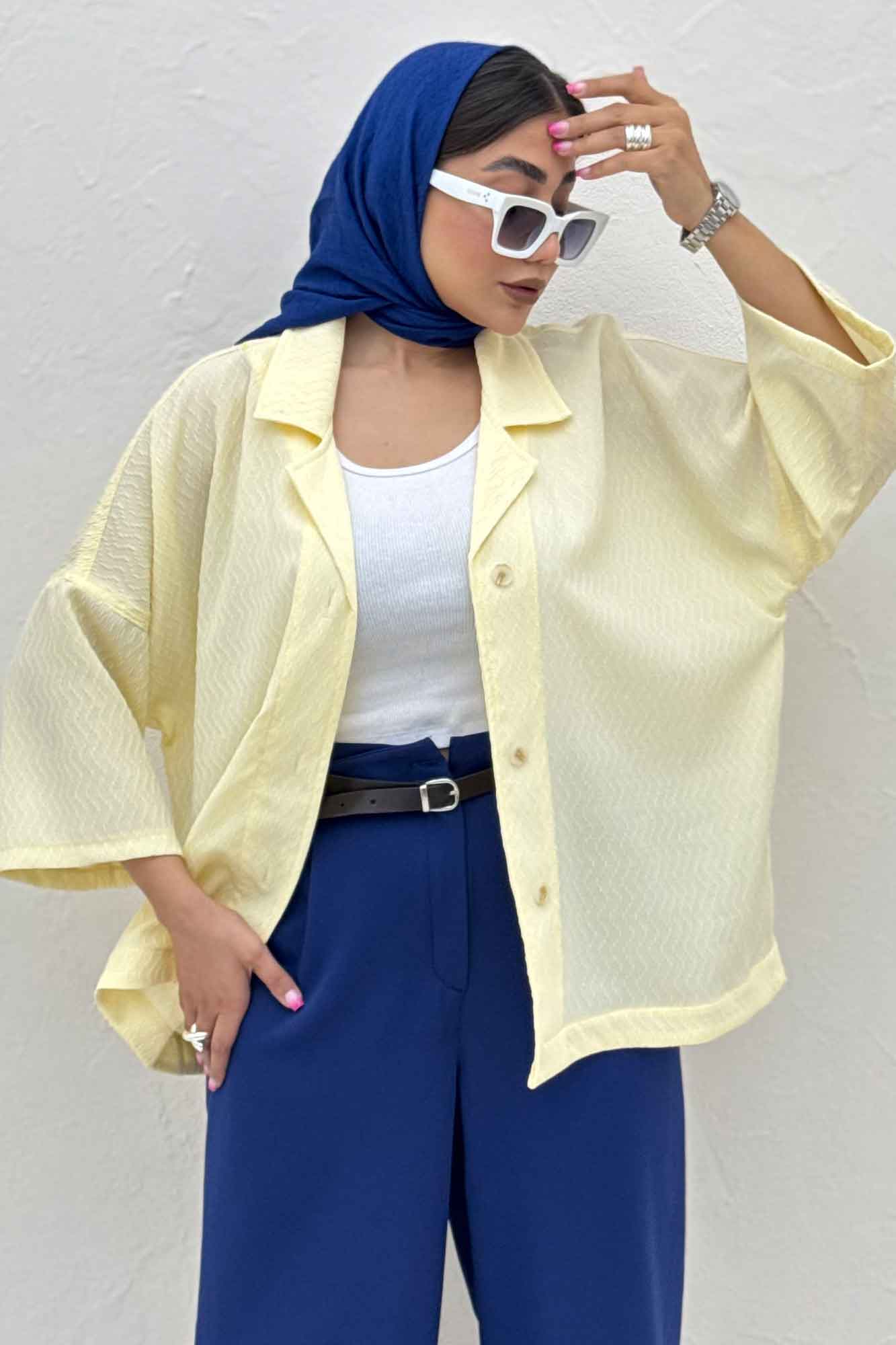 مانتو یقه شکاری آستین سه رب فالین