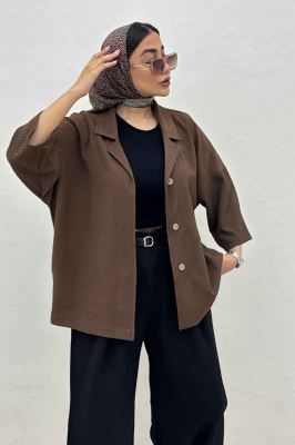 مانتو یقه شکاری آستین سه رب فالین