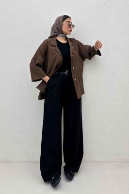 مانتو یقه شکاری آستین سه رب فالین