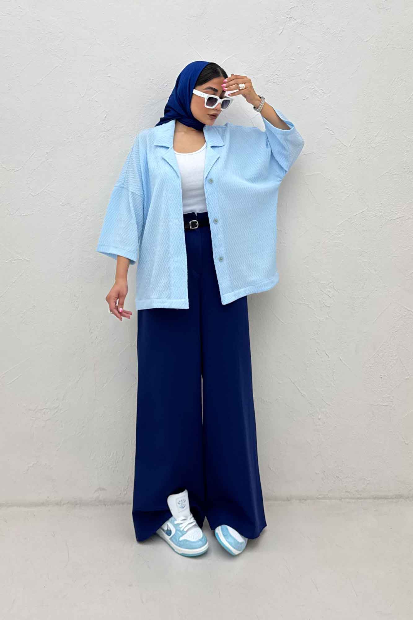 مانتو یقه شکاری آستین سه رب فالین