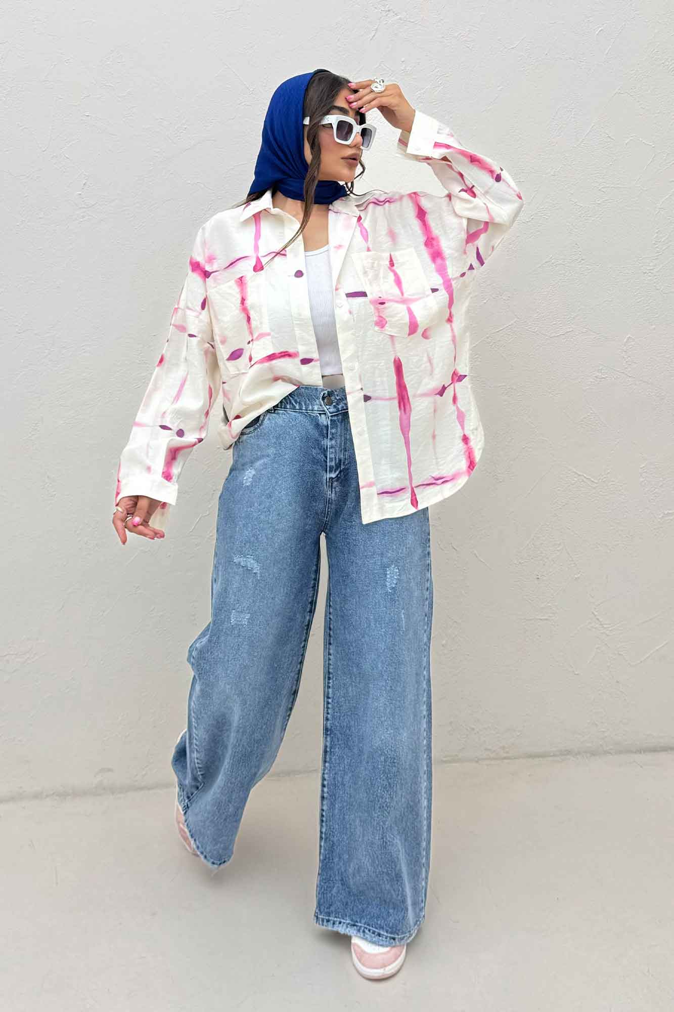 مانتو پری طرح دار بغل هلال 