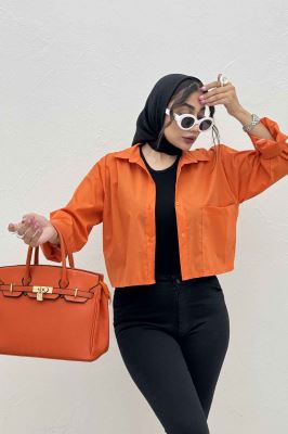 شومیز کراپ پری ساده تک جیب