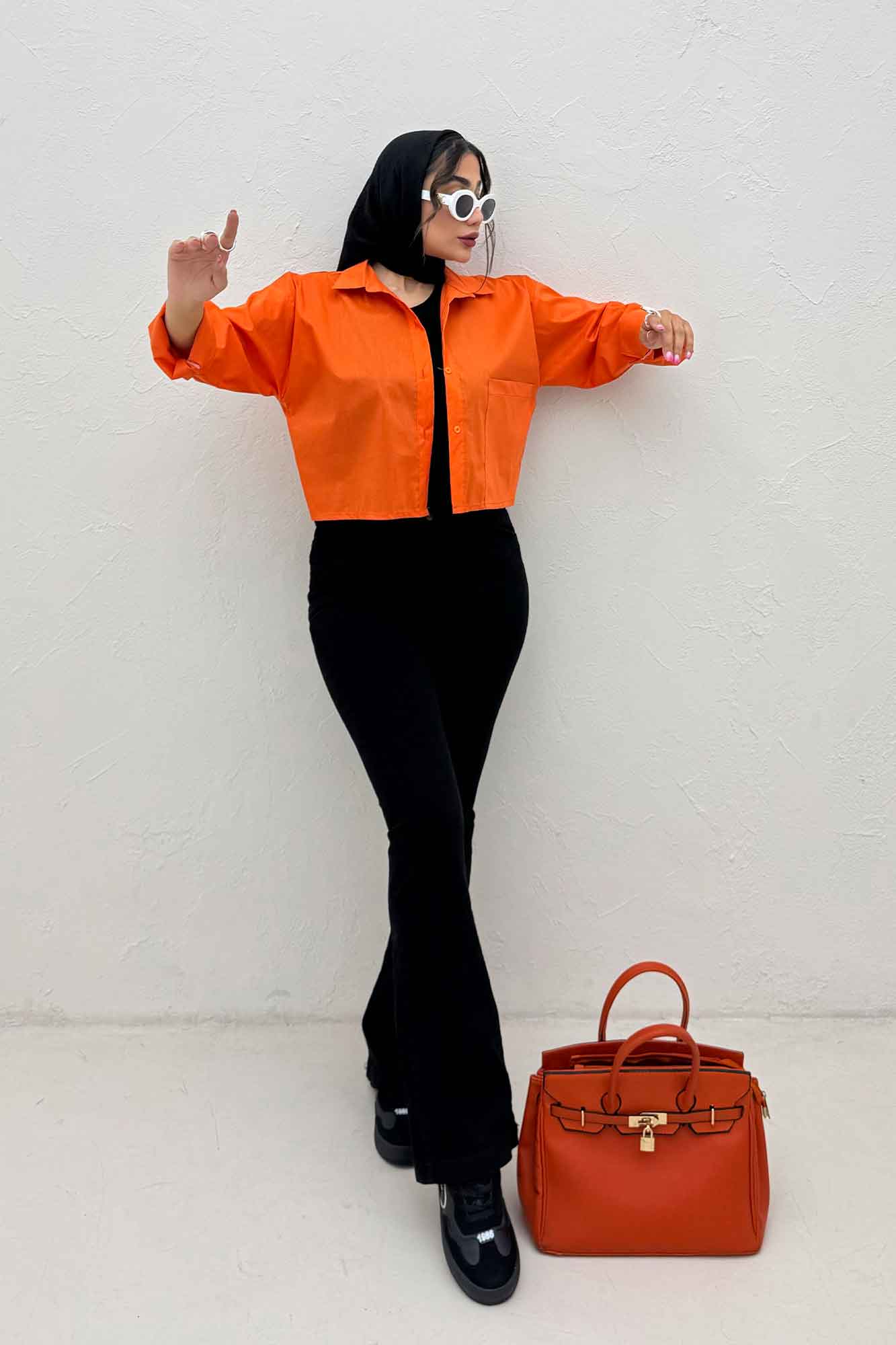 شومیز کراپ پری ساده تک جیب