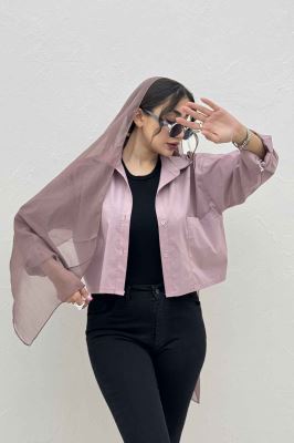 شومیز کراپ پری ساده تک جیب