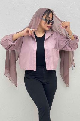 شومیز کراپ پری ساده تک جیب