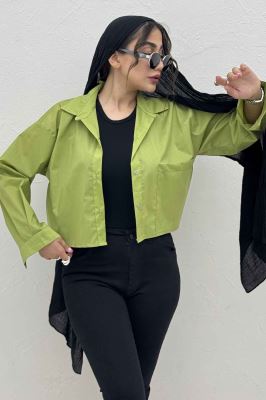 شومیز کراپ پری ساده تک جیب