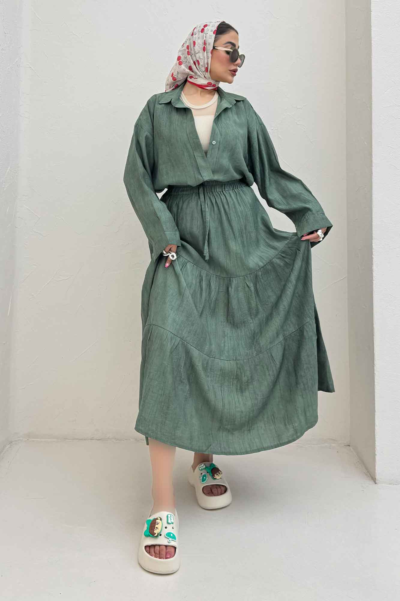 ست شومیز و دامن زارا پرینت آنیرو