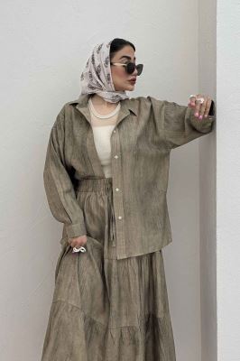 ست شومیز و دامن زارا پرینت آنیرو