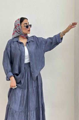 ست شومیز و دامن زارا پرینت آنیرو