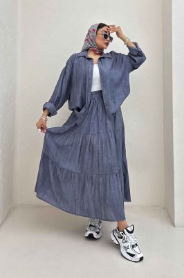 ست شومیز و دامن زارا پرینت آنیرو