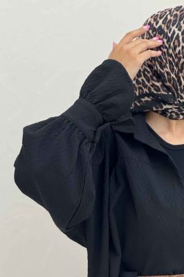 مانتو پفکی آستین چین دار طرح ویو