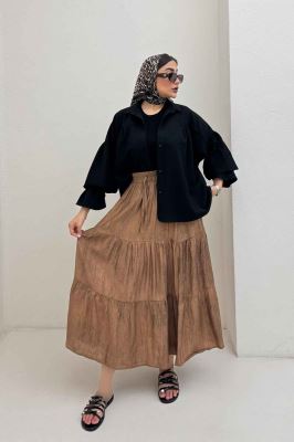 مانتو پفکی آستین چین دار طرح ویو