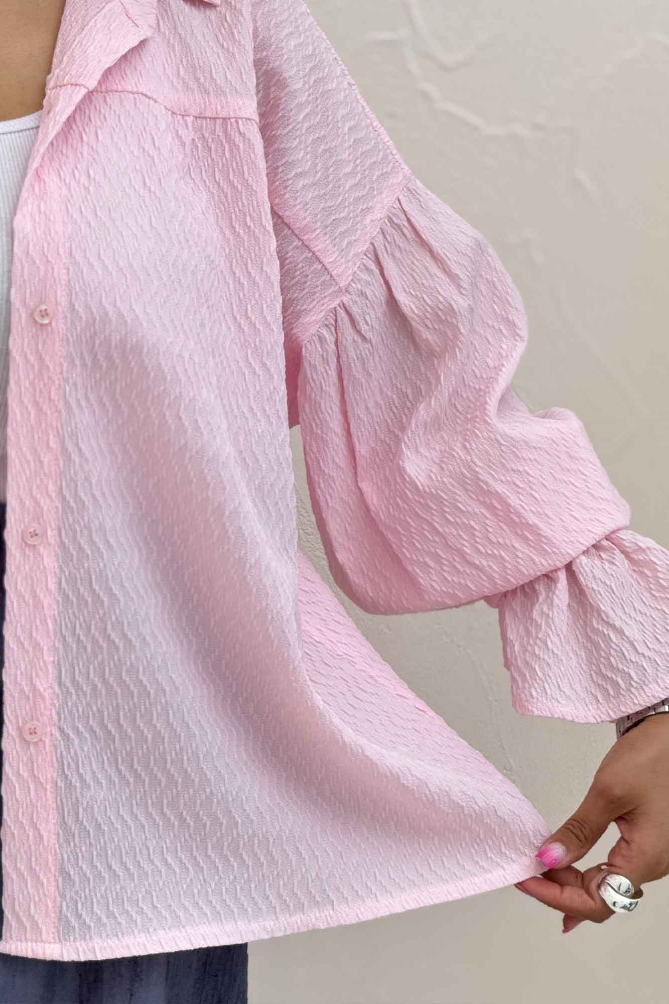 مانتو پفکی آستین چین دار طرح ویو