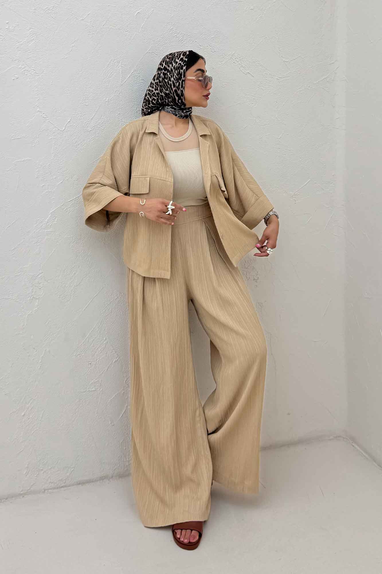 ست شومیز و شلوار کریشه LEON