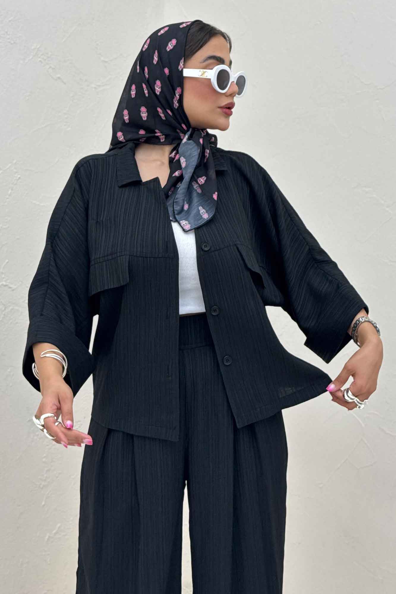 ست شومیز و شلوار کریشه LEON