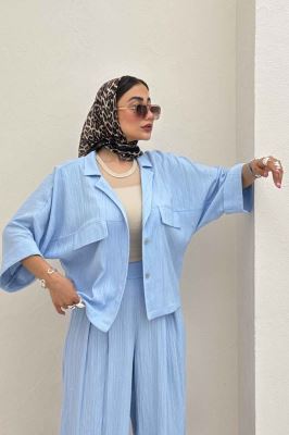 ست شومیز و شلوار کریشه LEON