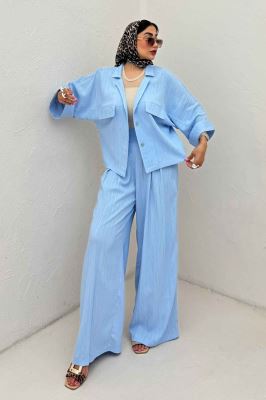 ست شومیز و شلوار کریشه LEON