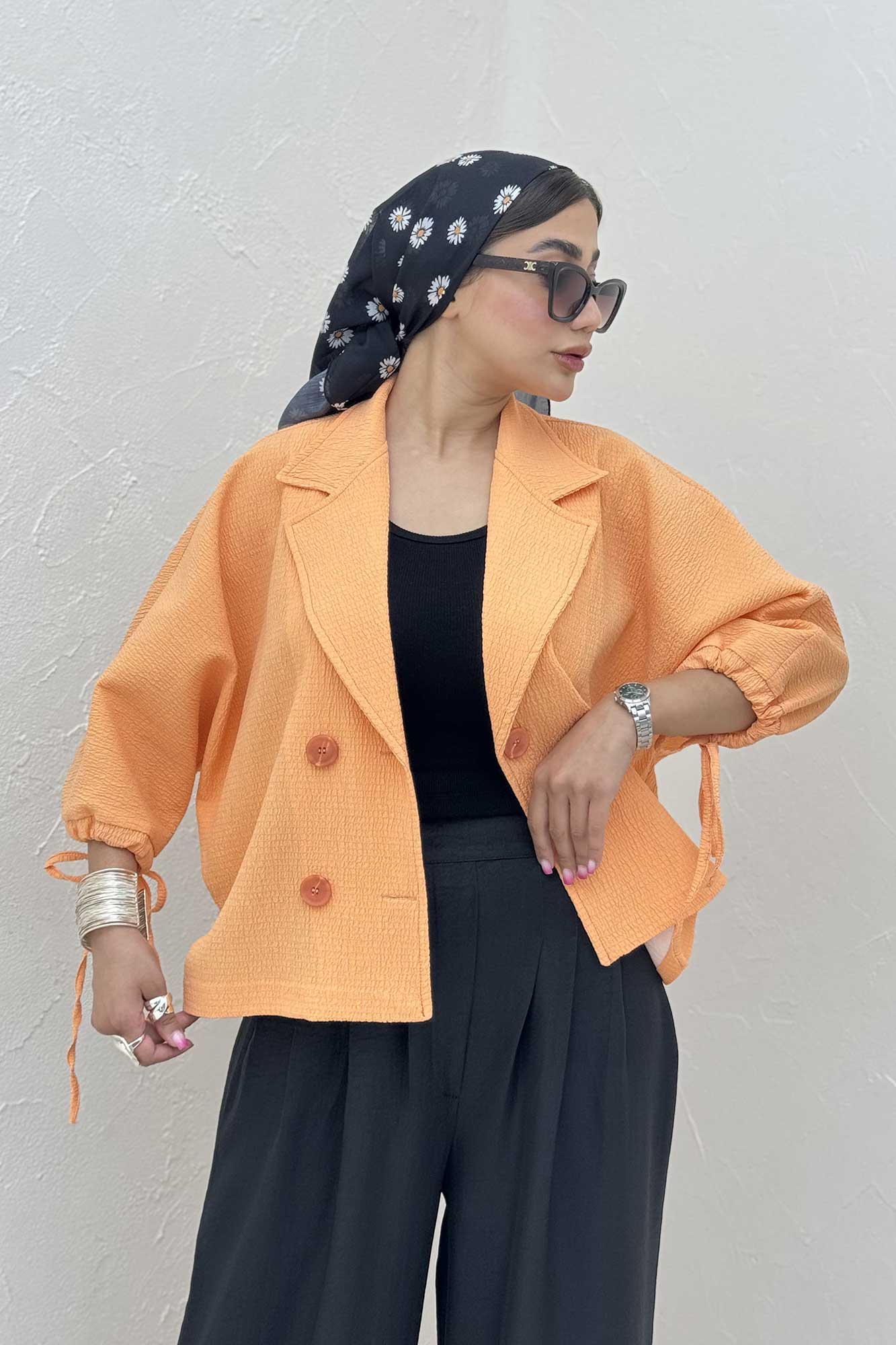 کت آستین خفاشی گت دار ماچا