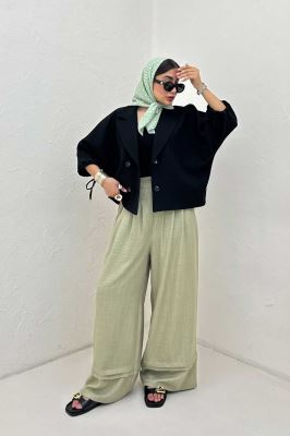 کت آستین خفاشی گت دار ماچا