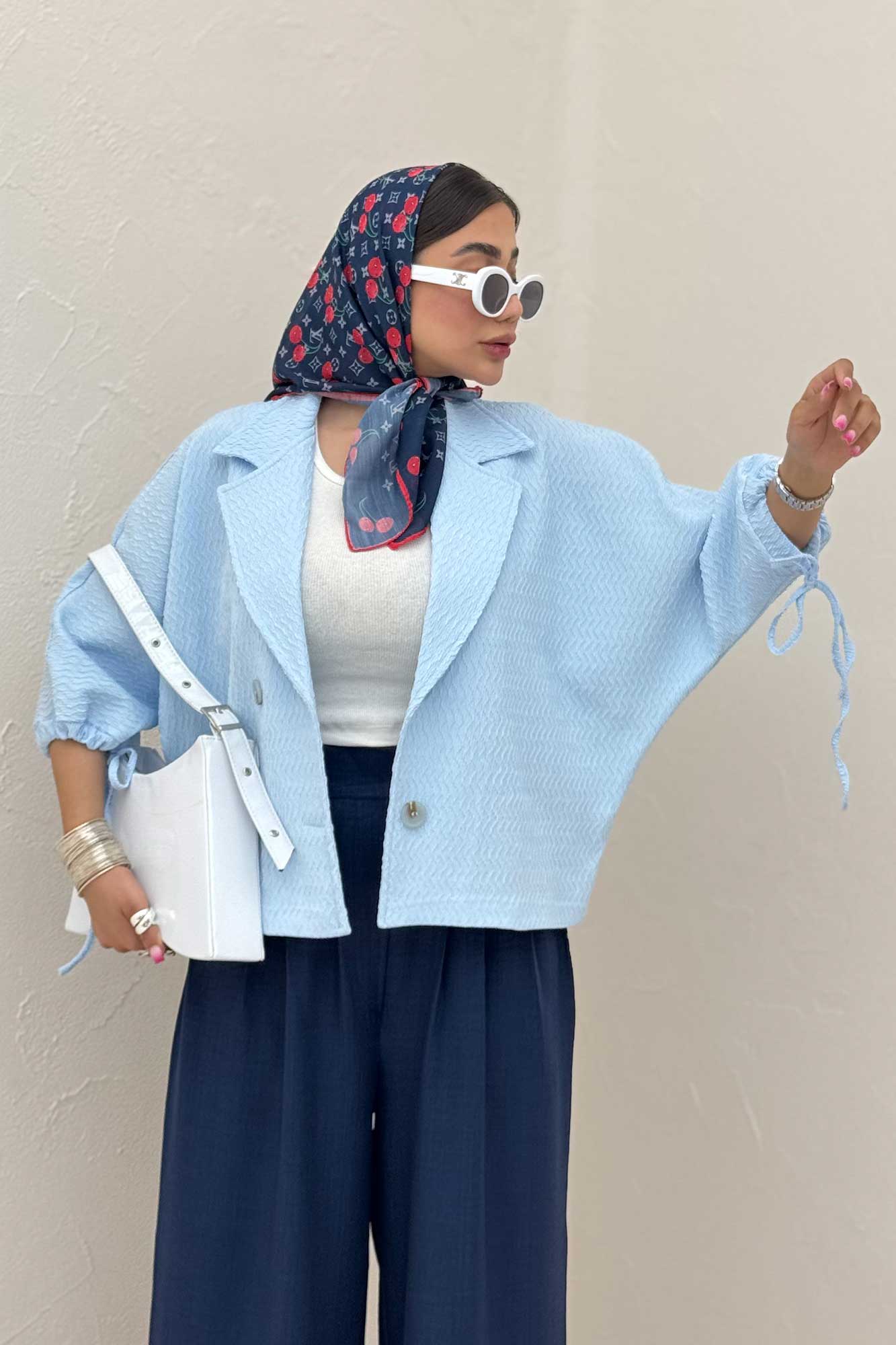 کت آستین خفاشی گت دار ماچا