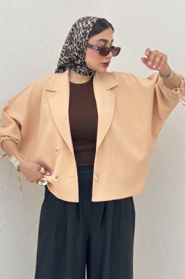 کت آستین خفاشی گت دار ماچا