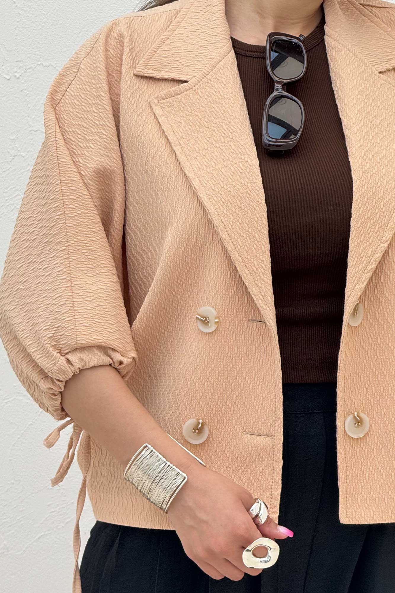 کت آستین خفاشی گت دار ماچا