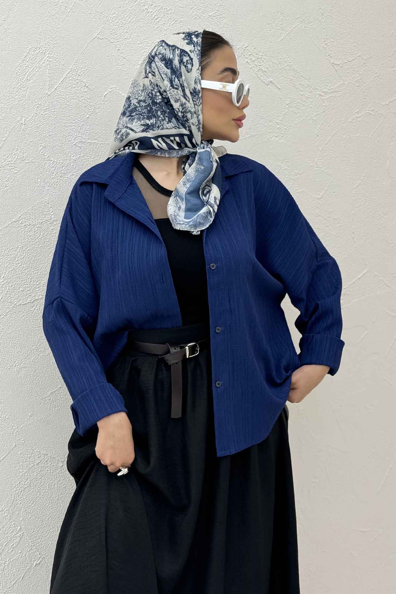 شومیز مانتویی کریشه پایین هلال