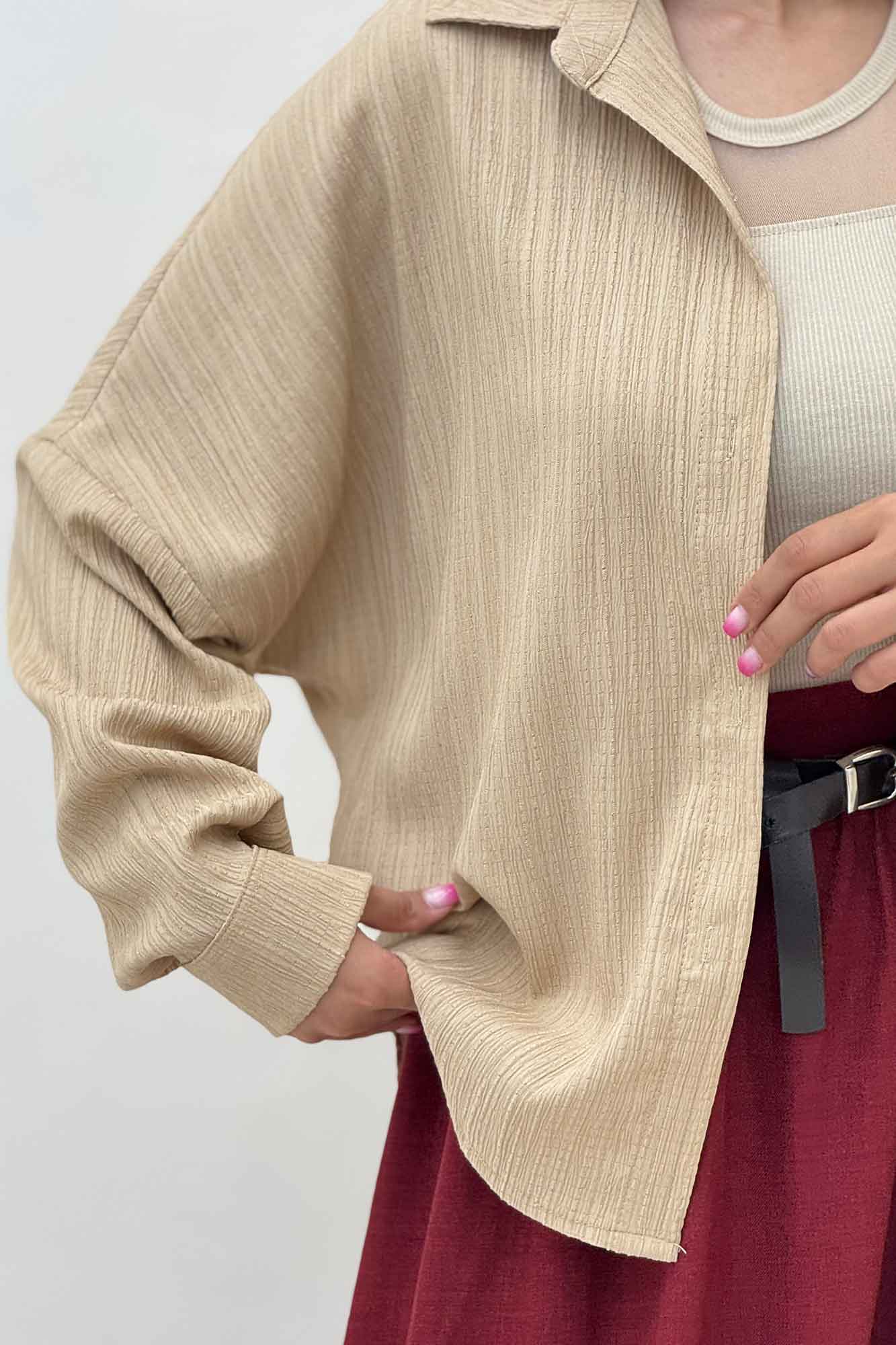 شومیز مانتویی کریشه پایین هلال