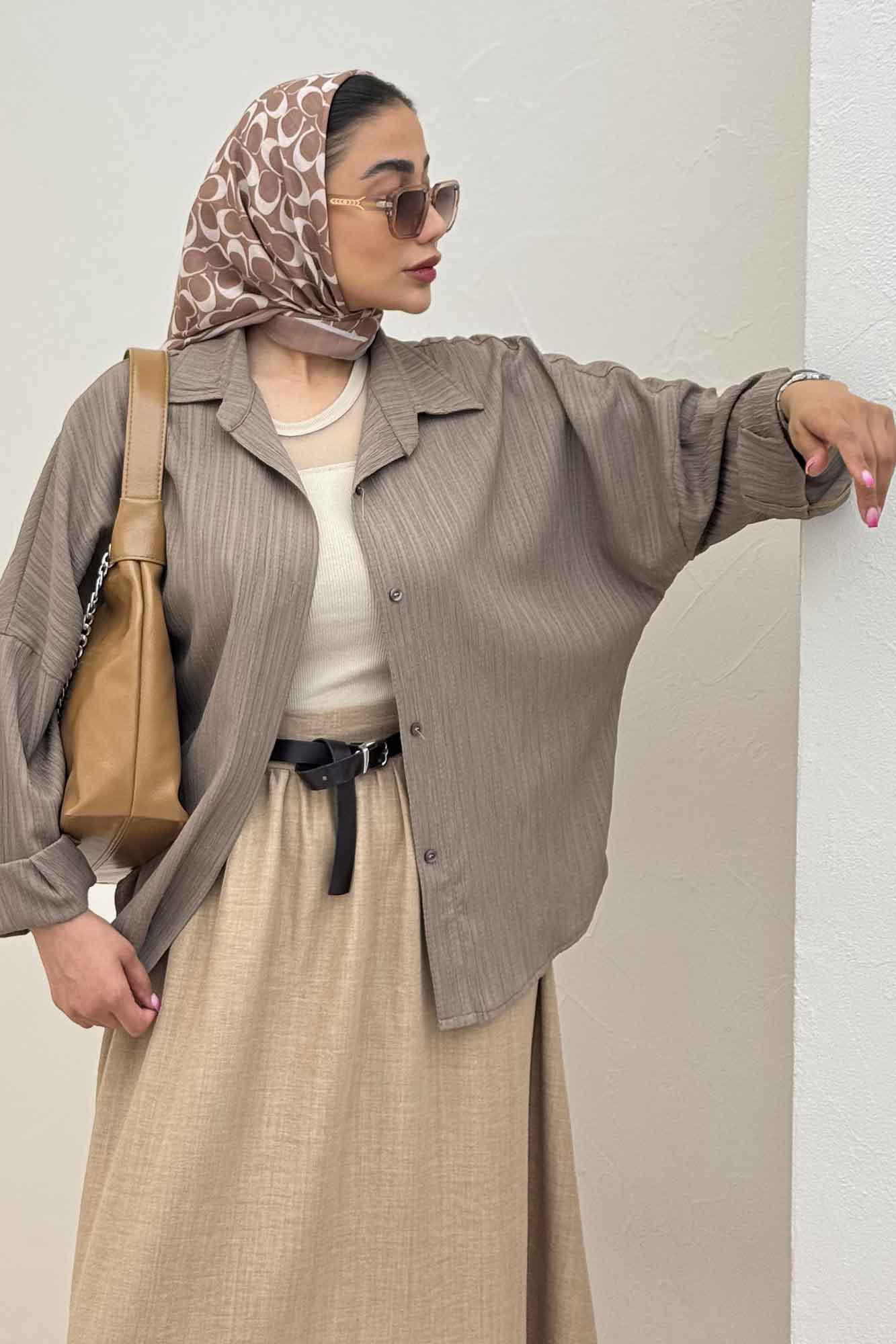 شومیز مانتویی کریشه پایین هلال