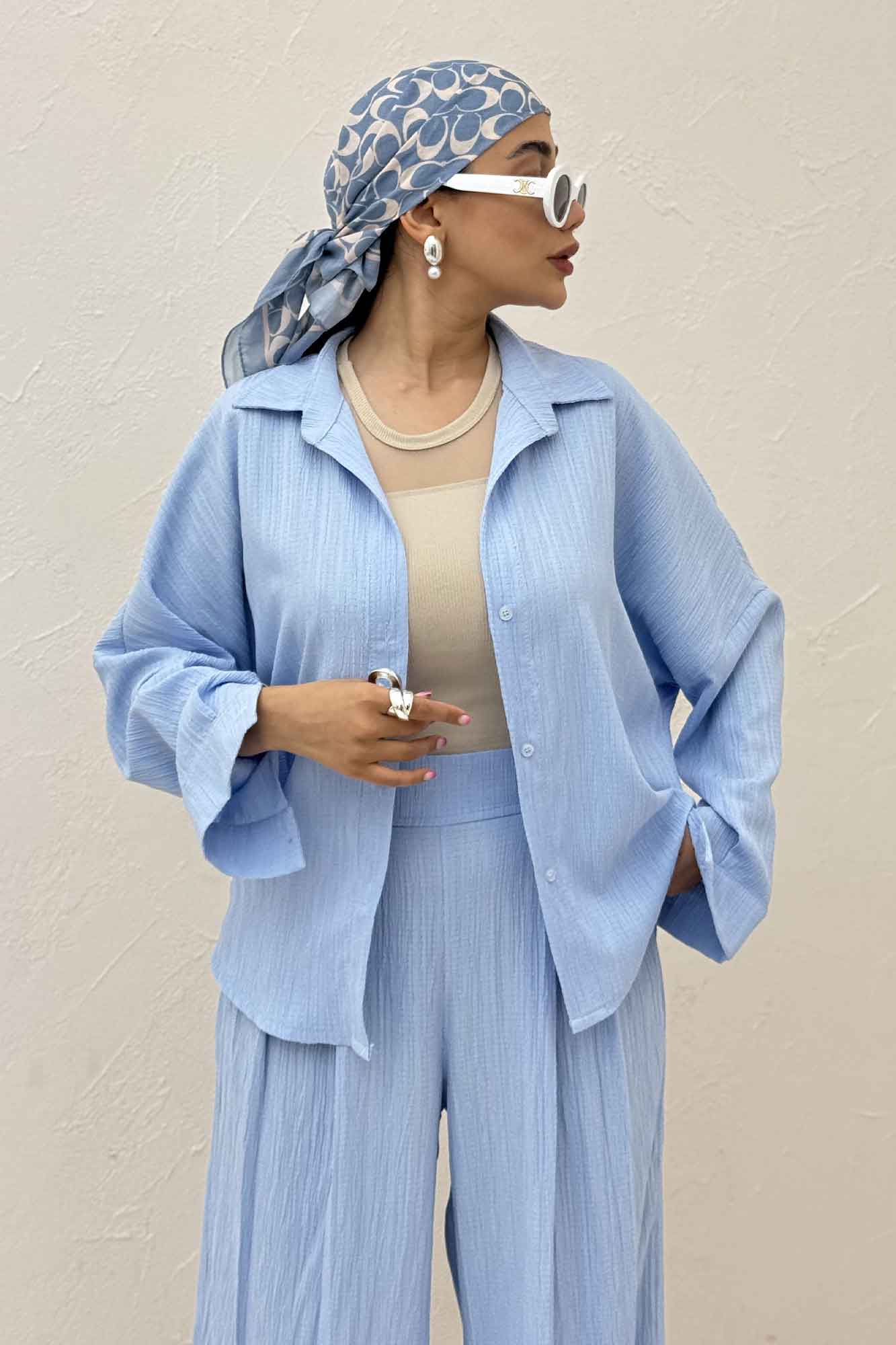 شومیز مانتویی کریشه پایین هلال