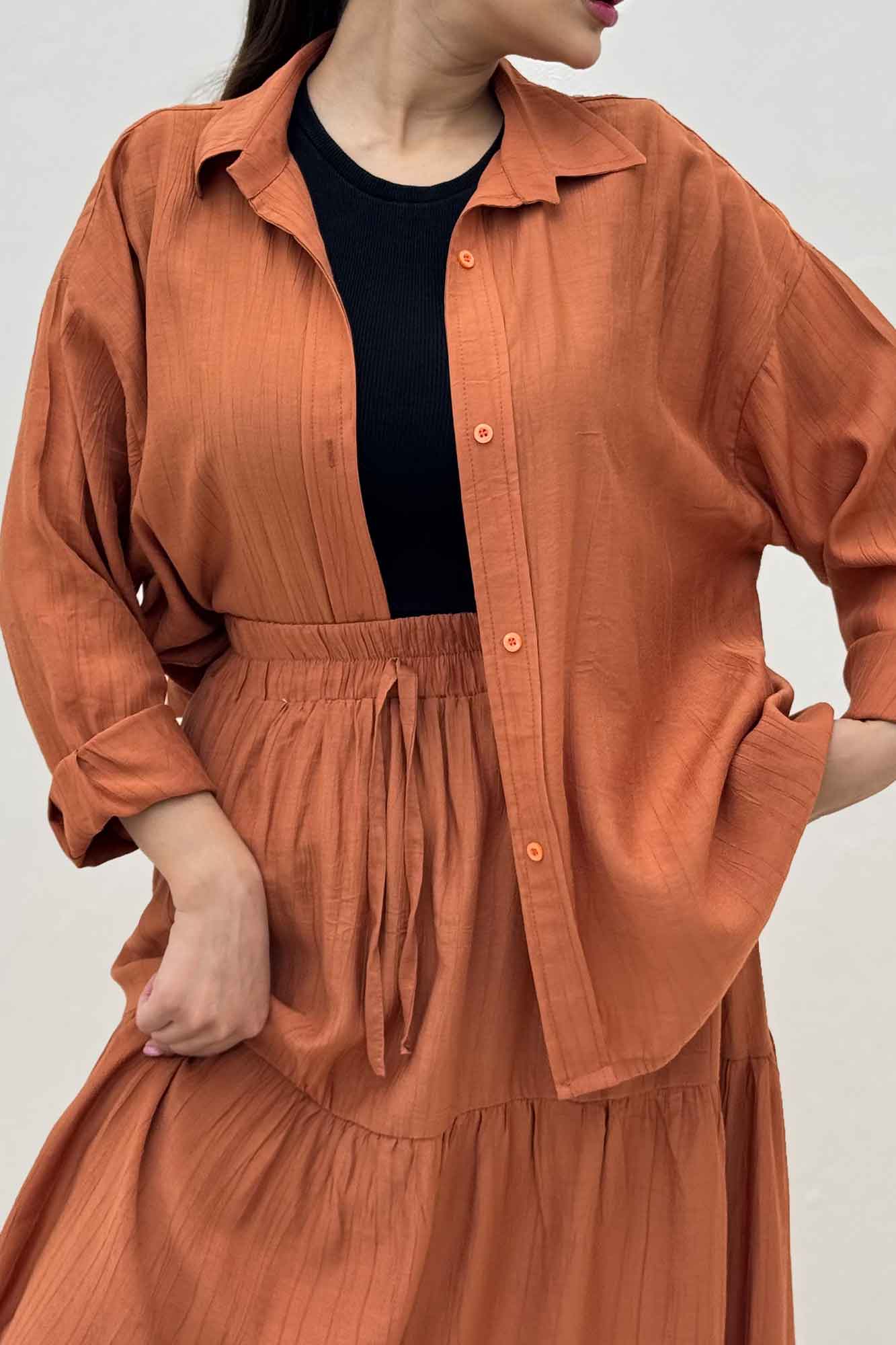 ست شومیز و دامن کریشه ناژین